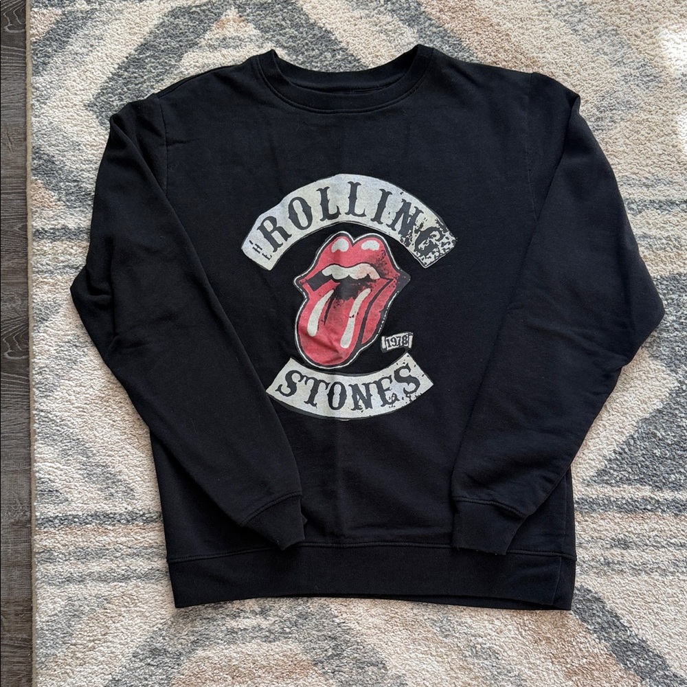 The Rolling Stones Black and Red Crewneck Sweater